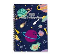Shooting Stars and Space Journal 2026 A5 To Do List Notebook Daily Diary Mens Diary 2026 Notebook for Family Week To View Monthly Year Planner with Dotted Line Note Page Slim