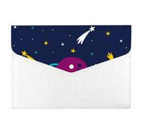 Shooting Stars and Space Plastic Wallets A4, A4 Folders Plastic Wallets, Wallet Folder, Revision, Files with Snap Button, Document Bag for School Office Home Travel