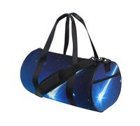 Shooting Stars Cartoon Black Sky Large Travel Duffel Luggage Carry on Weekender Overnight Bag Workout Large Capacity