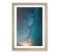 Shooting Stars Over Iceland in Abstract Framed Print | A2 Oak Framed Wall Art | Ready to Hang | Abstract Space Picture | Living Room Bedroom Lounge Office