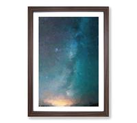 Shooting Stars Over Iceland in Abstract Framed Print | A2 Walnut Framed Wall Art | Ready to Hang | Abstract Space Picture | Living Room Bedroom Lounge Office