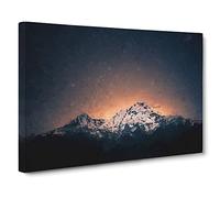 Shooting Stars Over Nepal Canvas Print | Gallery Wrapped 30mm Frame Wall Art | 30x20 inches | Ready to Hang | Abstract Space Picture | Living Room Bedroom Lounge Office