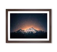 Shooting Stars Over Nepal in Abstract Framed Print | A2 Walnut Framed Wall Art | Ready to Hang | Abstract Space Picture | Living Room Bedroom Lounge Office