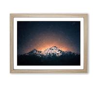Shooting Stars Over Nepal In Abstract Modern Art Framed Print | A3 Oak Framed Wall Art | Ready to Hang | Abstract Space Picture | Living Room Bedroom Lounge Office