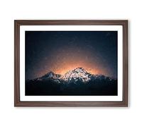 Shooting Stars Over Nepal In Abstract Modern Art Framed Print | A4 Walnut Framed Wall Art | Ready to Hang | Abstract Space Picture | Living Room Bedroom Lounge Office