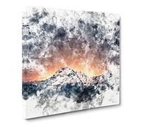 Shooting Stars Over Nepal Watercolour Canvas Print | Gallery Wrapped 30mm Frame Wall Art | 14x14 inches | Ready to Hang | Modern Space Picture | Living Room Bedroom Lounge Office