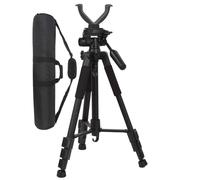 Shooting Tripod for Hunting, Shooting Stick Adjustable Height 55-150 cm, Quick Release Yoke, Durable and Lightweight, Ideal for Hunting - Black/1.5m Bag