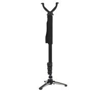 Shooting Tripod Hunting Rest Height Adjustable 24.4in- 58.6in, Shooting Stick Aluminum Alloy with Shooting Saddle Clamp and 360° Rotate Ball Head-Black