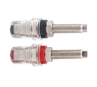 SHOOYIO 2Pcs/pair Crystal Binding Posts Weldingless Power Amplifiers Banana Plugs Soundbox Cable Connectors Set Clear Terminals