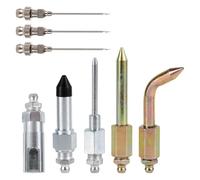 SHOOYIO 8Pcs Grease Tool Accessory Set Nozzles Needle Dispenser Tip Joint Nipple Straight Nozzle & Bent Adapter Coupler High Pressure Fittings