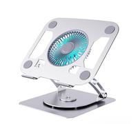 SHOOYIO Adjustable 360 Degree Rotating Laptop Stand with Three Speed Fan and Blue Light for Up to 15.9inch Devices Laptop Stand