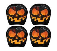 SHOOYIO Cartoon Evil Pumpkins Protectors, Breathable Soft Polyester Headrest Covers Quick-Install Fits Most Cars Car Printed Headrest Cover