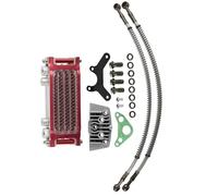 SHOOYIO Dirt Pit Bike Modification Oil Coolers Cooling Radiator Engine Set for 50 70 90 110 125 140CC Easy Installation Motorcycle Cooling Radiator Engine Set Dirt Pit Modification Oil Coolers Quick
