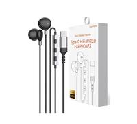 SHOOYIO Durability Braided Cable Corded Headphones Engineered for Long Reinforced Construction Active Life Use Type C Headphones