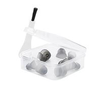 SHOOYIO Flipping Top Protective Case with Silicone Ear Cushions and Cleaning Tool Secure Closures Transparents Portable Accessory Holder Portable Hearings Aid Accessory Storage Container