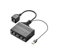 SHOOYIO Internet Splitter Ethernet Splitter For Efficient Bandwidth Sharing USB Power Supply Office Networking Splitter Adapter
