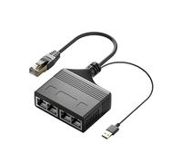 SHOOYIO Internet Splitter Ethernet Splitter For Efficient Bandwidth Sharing USB Power Supply Office Networking Splitter Adapter