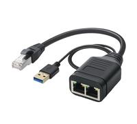 SHOOYIO Internet Splitter Ethernet Splitter For Efficient Bandwidth Sharing USB Power Supply Office Networking Splitter Adapter