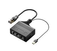 SHOOYIO Internet Splitter Ethernet Splitter For Efficient Bandwidth Sharing USB Power Supply Office Networking Splitter Adapter