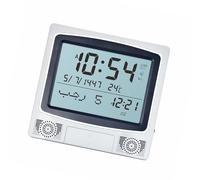 SHOOYIO Multifunction Alarm Clocks Prayer Digital LED Azan Clock with Temperature Monitor Calendar Wall Desktop Placement Azan Prayer Clock
