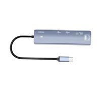 SHOOYIO Multifunction USB Type C Device UHD Visual Output 100W Charging RJ45 Card Access Workstation Compact Laptop Hub