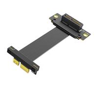 SHOOYIO PCIe 5.0 Risers Cable Double 90 Degrees Vertical for Easy GPU Networking Card Integration in BTX Enclosures Supporting 5.0 Speeds Networking Risers