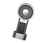 SHOOYIO Portable Cooling Handheld Solar Fan 5 Speed Small Charging Powerful Handheld Digital Display for Travel/Outdoor/Gift USB Rechargeable Portable