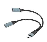 SHOOYIO USB Type C To Two Port Adapters With 480Mbps Speed For Laptop Phone Charging Data Transfer Aluminum Alloy Hubs Laptop USB C Splitter