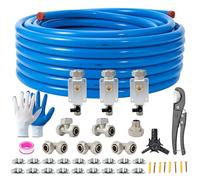 Shop Air Line Kit 3/4"×100FT, HDPE-Aluminum Compressed Air Line Kit, Rapid Compressed Air Piping System for Garage, Air Compressor Hose Kit Leak-Proof & Easy to Install