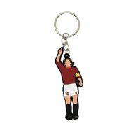 Shop and Solve 8cm Rubber Keyring Captain Murals Exultation Super Finished Embossed Numbers Football Gift Idea for Romanist Fan (Keyring), Giallorosso, 8cm