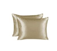 Shop Bedding Luxury Satin Pillowcase for Hair Satin Euro Pillow Case Zippered,Blissford King (2-Pack) Champagne