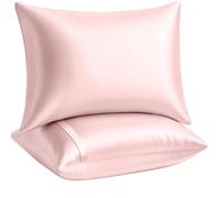 Shop Bedding Luxury Satin Pillowcase for Hair, Satin Euro Pillowcase with Zip Closure, Baby Blue (1 per pack), Blissford, Satin, rose, Standard (2-Pack)