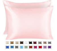 Shop Bedding Luxury Satin Pillowcase for Hair, Satin Euro Pillowcase with Zip Closure, Baby Blue (1 per pack), Blissford, Satin, rose, Standard (2-Pack)