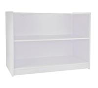 Shop Counter Reception Desk White Display Unit Till Checkout Retail Salon Cabinet Shelves Storage Showcase Salon Barber Office Flat-Packed Easy Assembly