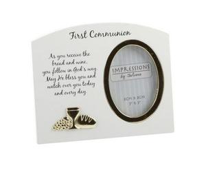 shop inc First Communion Photo Frame with Verse, 3 x 3 inch, Turquoise