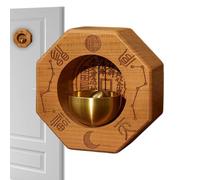 Shop Keeper Bell, Door Chime, Wooden Brass Bells, Magnetic Entry Alert, Decorative Sound Ring for Home, Front Doors, Shops, Restaurant, Business, Commercial Space, Boutique, Hallway, 3.15x3.15 Inches
