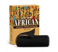 Shop Mode African Net Sponge Authentic with Knots - African Wash Net - Real, 100% Nylon Mesh Bath Scrubber for Exfoliation & Deep Cleansing (Black)