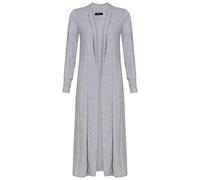 Shop Nova® Ladies Maxi Long Length Boyfriend Cardigan Collared Top Long Full Sleeve Floaty (Silver Grey, 18)