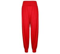 Shop Nova® Women Harem Trouser Alibaba Plain & Printed Elactic Waist Hippie Pyjama Bottoms Loose Fit Baggy Pilates Yoga Pants and Summer Trousers (Red, 10)