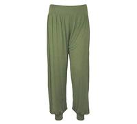 Shop Nova® Women Harem Trouser Alibaba Plain & Printed Elactic Waist Hippie Pyjama Bottoms Loose Fit Baggy Pilates Yoga Pants and Summer Trousers (Khaki, 22)