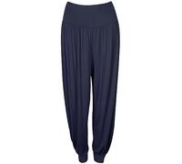 Shop Nova® Women Harem Trouser Alibaba Plain & Printed Elactic Waist Hippie Pyjama Bottoms Loose Fit Baggy Pilates Yoga Pants and Summer Trousers (Navy, 24)