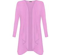 Shop Nova® Women Long Sleeve Plain Waterfall Cardigan Ladies Open Front Hanky Hem Dress Plus Sizes Tops Floaty Blazer Boyfriend Cardigan UK Size 8 to 26 (Baby Pink, 20)