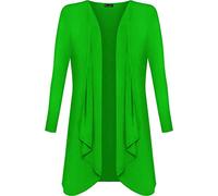 Shop Nova® Women Long Sleeve Plain Waterfall Cardigan Ladies Open Front Hanky Hem Dress Plus Sizes Tops Floaty Blazer Boyfriend Cardigan UK Size 8 to 26 (Jade Green, 10)