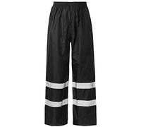 Shop Online HI VIS Visibility VIZ Over Trousers REFELECTIVE Safety Work WEAR Waterproof Pant Size S - 5XL (Black, S)