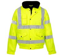 Shop Online Hi Vis Viz Contractor Bomber Jacket High Visibility Safety Waterproof Coat 2 Tone (Yellow, 2XL)