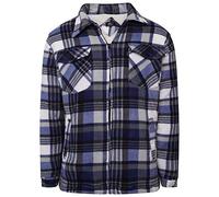 Shop Online Men's Padded Check Shirt Fur Lumberjack Collared Quilted Jacket Warm Thermal Casual Workwear Top Fleece Lumber Jack Padded Shirts (Blue, XL)