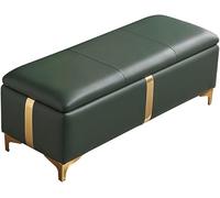 Shop Stool with Storage, Sofa Stool, Rectangular Storage, Bedside Stool, Shoe Changing Stool, Entryway Storage Stool,Dark Green-60x45x42cm