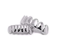Shop-Story - Hip Hop Grillz Tooth Set - Top and Bottom - Universal Size Tooth - Easy Fit - Silver