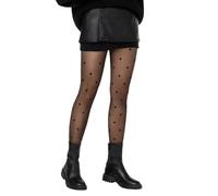 SHOP-STORY Little Hearts Pattern Fleece Lined Thermal Tights - Winter Warmth and Comfort, One Size Black (34-40)