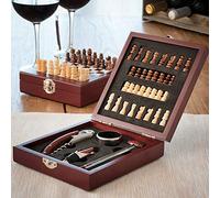 SHOP-STORY - Set of Wine Accessories and Chess Board in Box (37 pieces) for Wine and Chess Fans